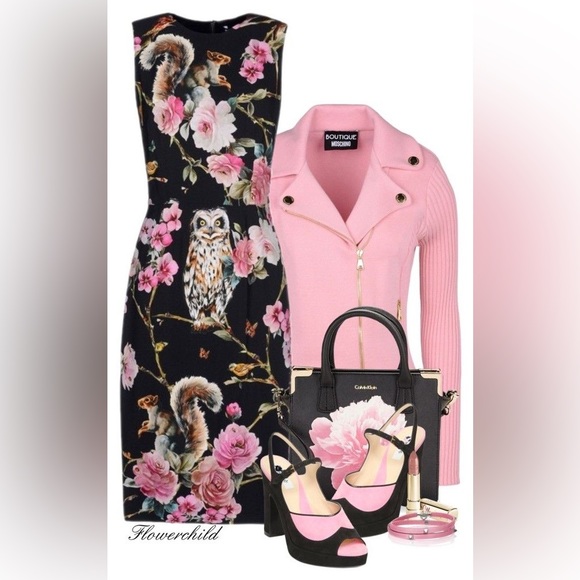 Dolce & Gabbana Enchanted Forest Print Crepe Fitted Dress 38 - Picture 12 of 13